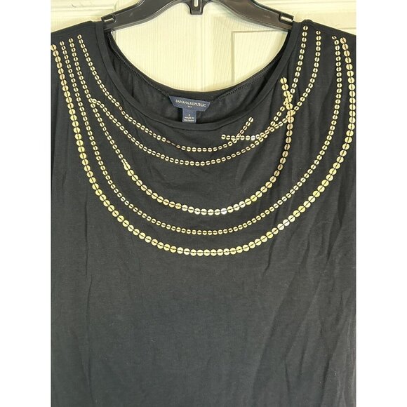 2/$30 Banana Republic Tunic Blouse Sequins Design Academia Size S - Picture 3 of 5